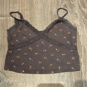 Aeropostale Black Floral Lace Crop Top